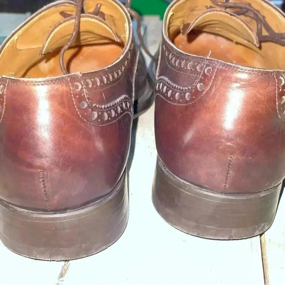 Magnanni Men’s Cognac Leather Lace Up Cap Toe Oxfords Size 10​ - Picture 7 of 8